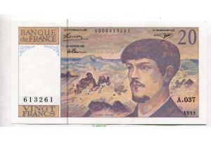 67221 - 20 FRANCS DEBUSSY - Type 1980 à fil  sécurité