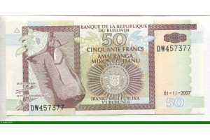 76410 - 50 Francs Homme s/une pirogue & Hippopotame  *    * 1994 /2007