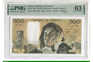 78390 - 500 FRANCS PASCAL - Type 1968