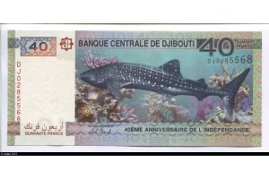 79472 - 40 Francs 40e anniversaire de l'indépendance Requin Baleine   *   *   *