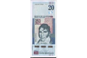 79582 - 20 Quetzales Commémo 200 ans d'indépendance  Docteur Mariano Galvez