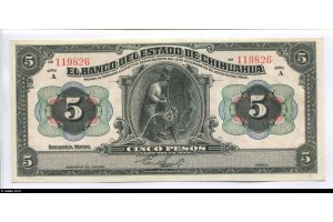 79741 - 5 Pesos El Banco del Estado de Chihuahua Série A  Superbe Billet