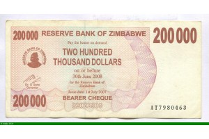 82140 - 200 000 Dollars Bearer Chèque     *      *     *