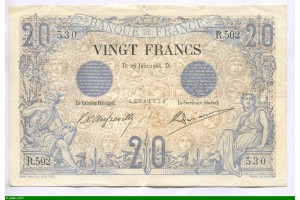 84391 - 20 FRANCS NOIR - Type 1873