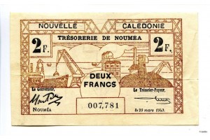 25892 - 2 FRANCS Trésorerie de NOUMEA
