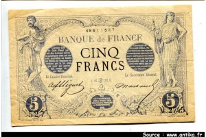 45974 - 5 FRANCS NOIR - Type 1871