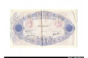 47616 - 500 FRANCS BLEU & ROSE -Type 1888 modifié