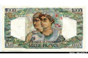 50735 - 1000 FRANCS MINERVE & HERCULE - Type 1945