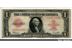 51044 - 1 Dollar G.Washington Tampon Rouge