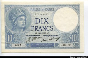 52720 - 10 FRANCS MINERVE - Type 1915