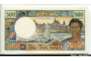 54347 - 500 FRANCS Polynésien  République Française