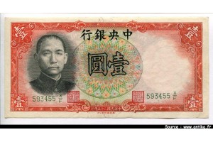 61303 - 1 Yüan Rouge SYS The Central Bank of China  Sig:5