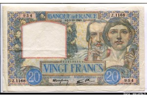 64233 - 20 FRANCS SCIENCE & TRAVAIL - Type 1940