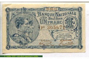 70457 - 1 Franc Roi Albert & Reine Elizabeth