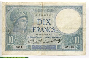 70795 - 10 FRANCS MINERVE - Type 1915