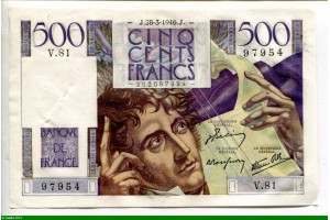 74026 - 500 FRANCS CHATEAUBRIAND - Type 1945