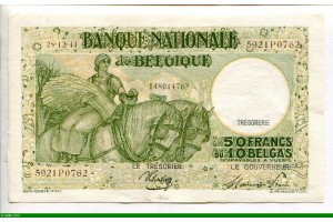 74156 - 50 Francs-10 Belgas Paysanne portant du Blé  *    *    *    *