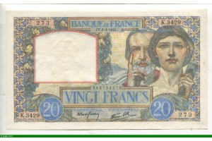 75998 - 20 FRANCS SCIENCE & TRAVAIL - Type 1940
