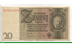76233 - 20 Reichsmark portrait de Werner Von Siemens