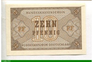 76249 - 10 Pfennig Brun   *   *   *   *   *  *