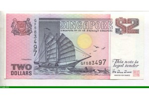 77103 - 2 Dollars Voilier Tongkang et petits  bateaux