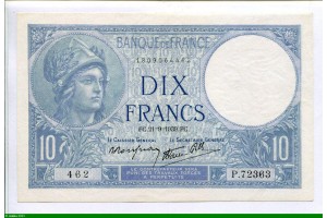 80025 - 10 FRANCS MINERVE - Type 1915 modifié