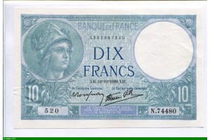 80026 - 10 FRANCS MINERVE - Type 1915 modifié
