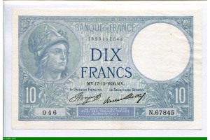 80027 - 10 FRANCS MINERVE - Type 1915