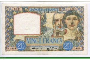 80041 - 20 FRANCS SCIENCE & TRAVAIL - Type 1940