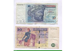82080 - Lot de Billets 10 & 20 Dinars