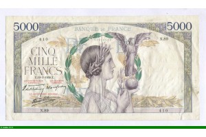82238 - 5000 FRANCS VICTOIRE - Type 1934 Impression à plat