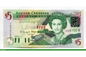 83147 - 5 Dollars Elizabeth II & Tortue  V:St Vincent    *     *