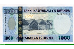 83828 - 1000 Francs Bâtiments du Musée national du Rwanda  & Singe