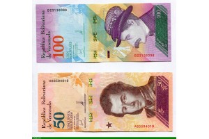 83953 - Lot de Billets 50 & 100 Bolivares