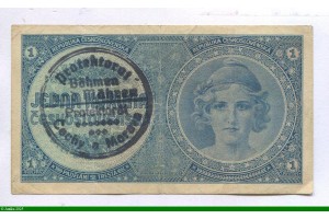 84915 - 1 Koruna Bleu Tampon protectorat Occupation Allemande