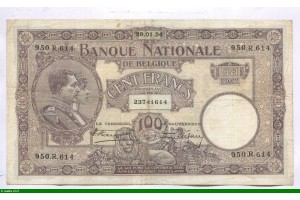 84927 - 100 Francs Roi Albert & Reine Elizabeth