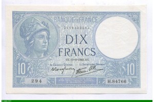 85759 - 10 FRANCS MINERVE - Type 1915 modifié