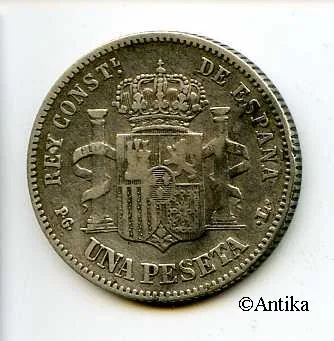 1 PESETA Argt ALPHONSE XIII 1886-1931 PROMO