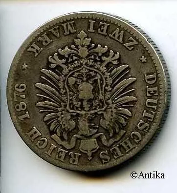2 MARK Argt LOUIS III 1848-1877 RARE