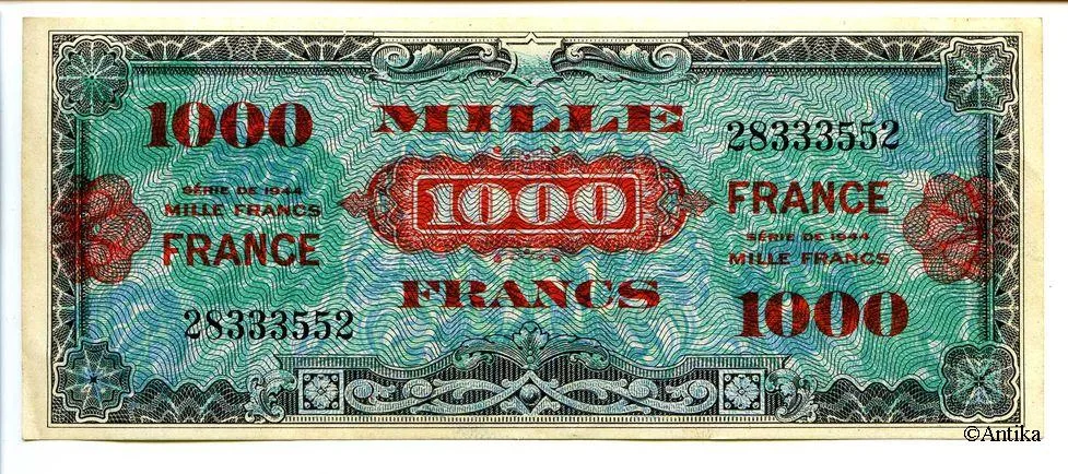 1000 FRANCS Verso "France"