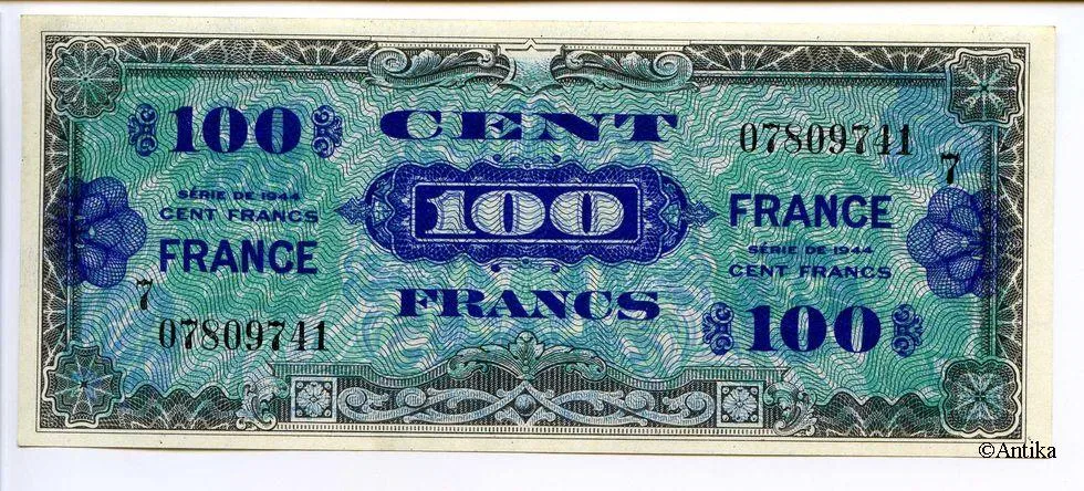 100 FRANCS Verso "France"