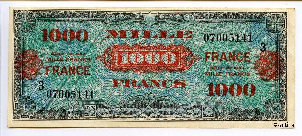 1000 FRANCS Verso "France"