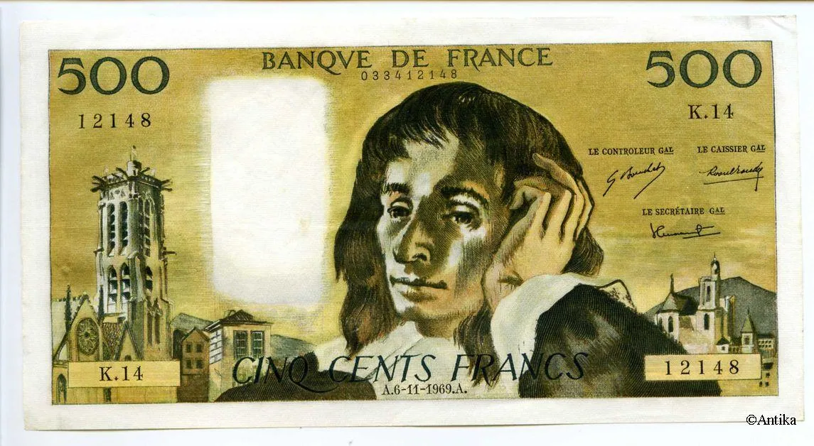 500 FRANCS PASCAL - Type 1968