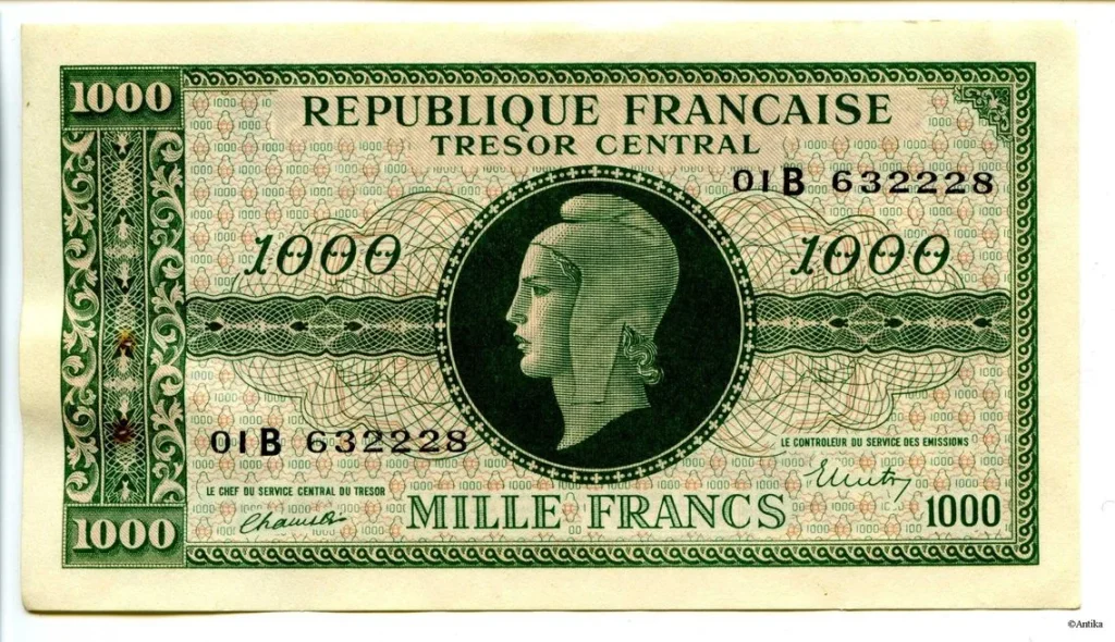 1000 FRANCS (Marianne)chiffres gras