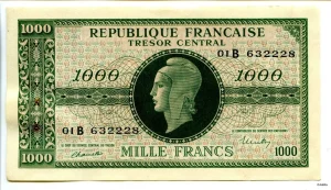1000 FRANCS (Marianne)chiffres gras