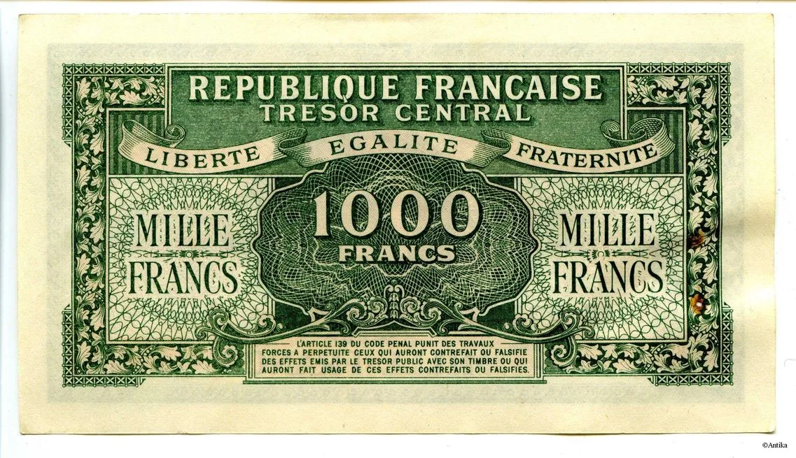 1000 FRANCS (Marianne)chiffres gras