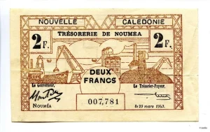 2 FRANCS Trésorerie de NOUMEA