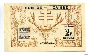 2 FRANCS Trésorerie de NOUMEA