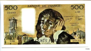 500 FRANCS PASCAL - Type 1968