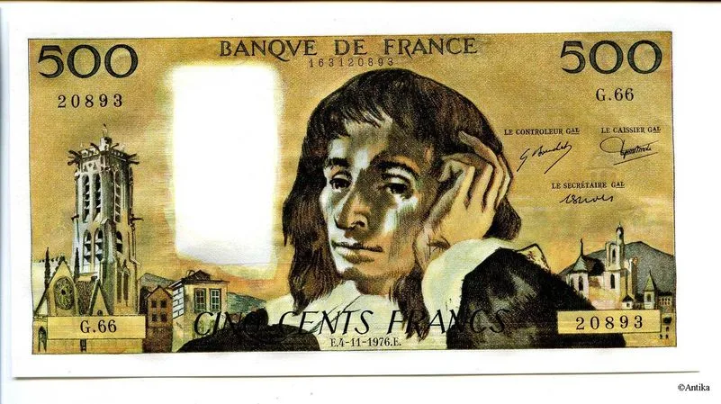 500 FRANCS PASCAL - Type 1968